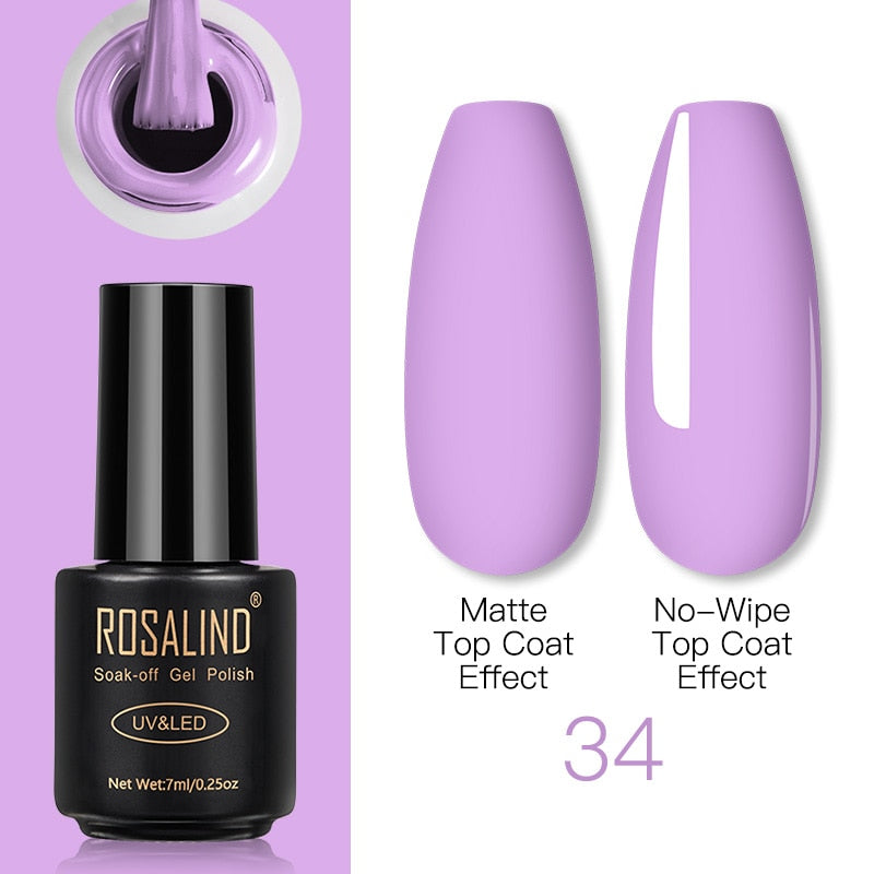 ROSALIND Gel-Nagellack-Lampe, alles für Nägel, Kunstmaniküre mit mattem Basis-Decklack, halbpermanentem Gellak-Nagelgel-Nagellack