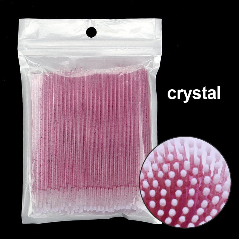 100 pièces/bouteille Extension de cils écouvillons de nettoyage cils ascenseur colle dissolvant applicateurs Microblade maquillage Micro brosses outil