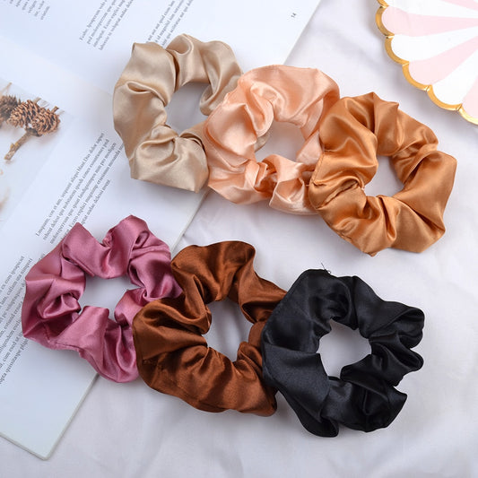 Women Silk Scrunchie Elastic Handmade Multicolor Hair Band Ponytail Holder Headband Hair Accessories