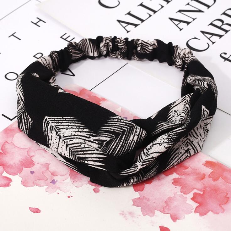 Mode Frauen Mädchen Sommer Böhmische Haarbänder Drucken Stirnbänder Vintage Kreuz Turban Bandage Bandanas Haarbänder Haarschmuck