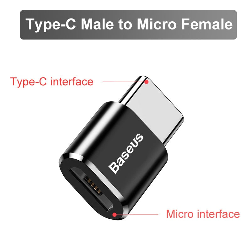 Baseus USB To Type C OTG Adapter USB USB-C Male To Micro USB Type-c Female Converter, OTG Connector