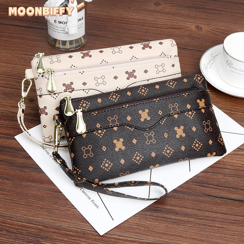 Women's Brand Clutch Purse Ladies Money Wallet for Women's Clutch Bag Slim Female Wallet Card Holder Uneven Wallets Made Leather