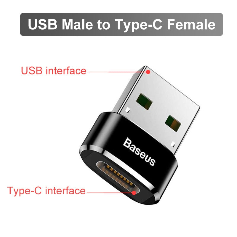 Baseus USB To Type C OTG Adapter USB USB-C Male To Micro USB Type-c Female Converter, OTG Connector