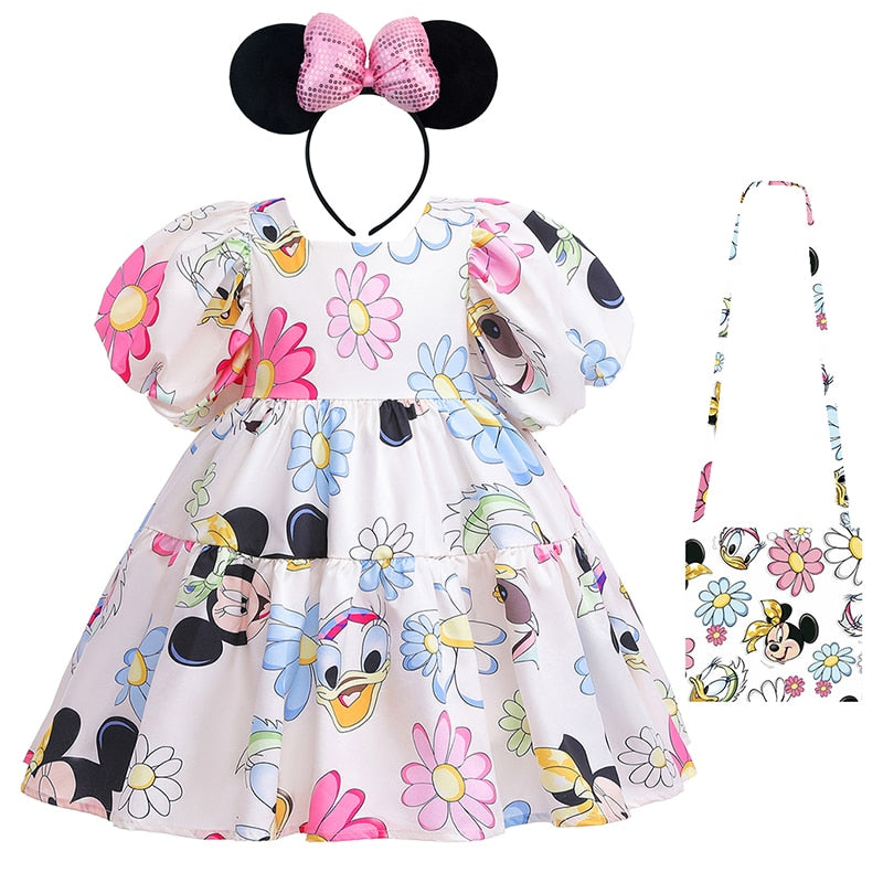 Sommer Baby Mädchen Freizeitkleid Blumen Kinder Kleinkind Minnie Maus Gänseblümchen Cartoon niedliche Prinzessin Kostüme für Mädchen rückenfreie Kleider