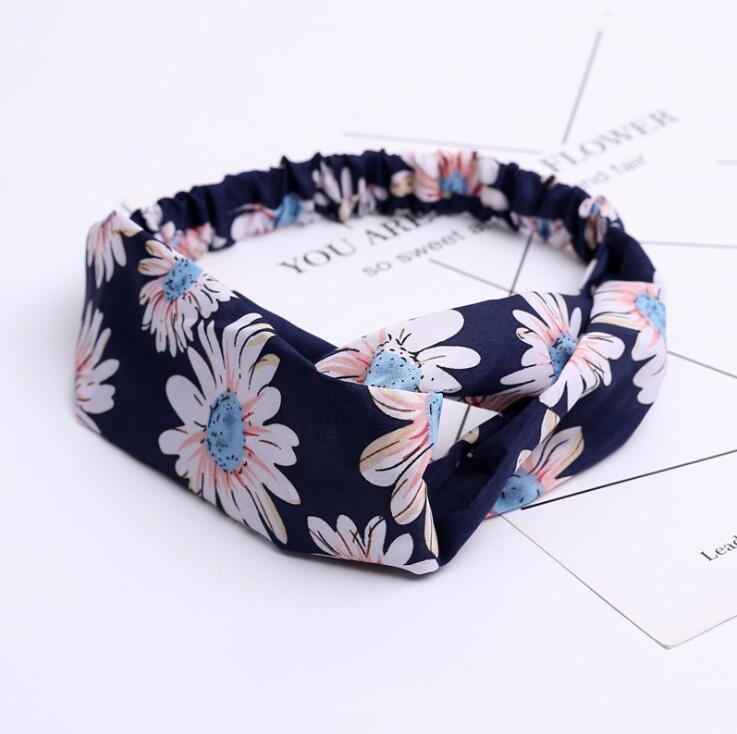 Fashion Women Girls Summer Bohemian Hair Bands Print Headbands Vintage Cross Turban Bandage Bandanas HairBands Hair Accessories