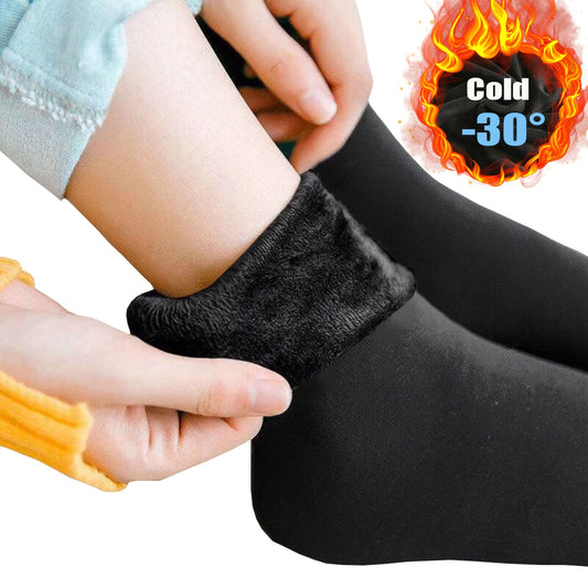 Samt Damen Winter warm verdicken Thermosocken weich lässig einfarbige Socke Wolle Kaschmir Haus Schneestiefel Bodensocke