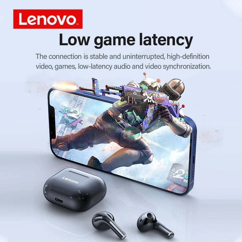 Original Lenovo LP40 drahtlose Kopfhörer TWS Bluetooth-Kopfhörer Touch Control Sport Headset Stereo-Ohrhörer für Telefon Android