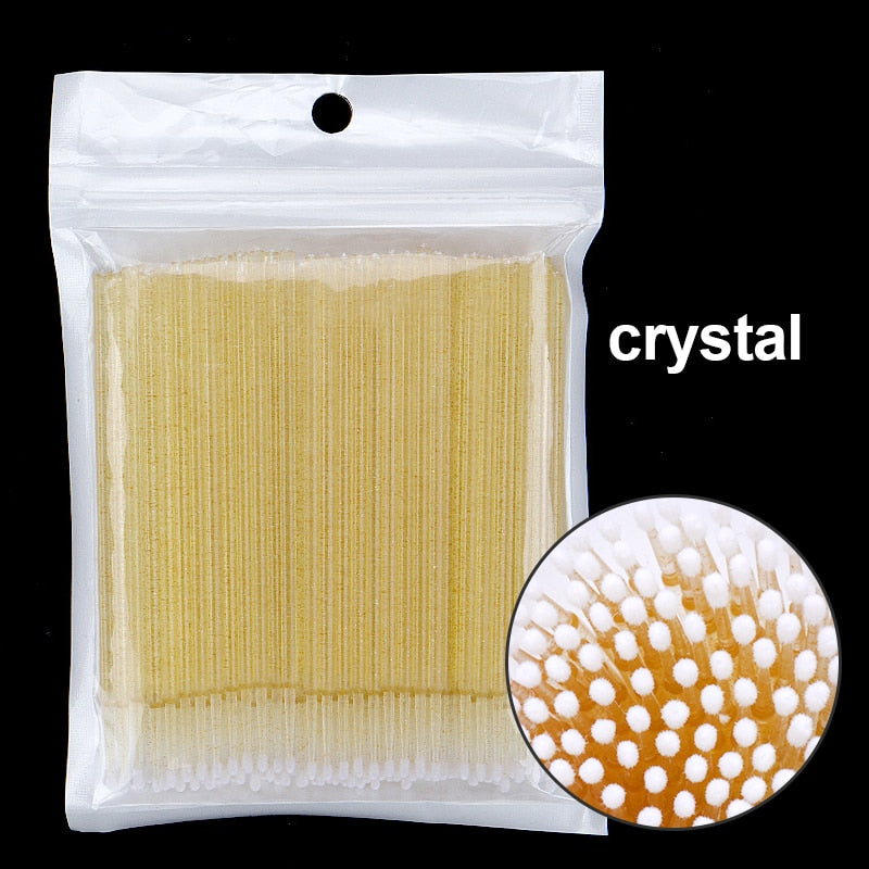 100 pièces/bouteille Extension de cils écouvillons de nettoyage cils ascenseur colle dissolvant applicateurs Microblade maquillage Micro brosses outil