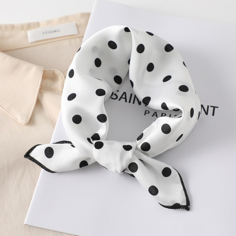 Square Silk Scarf Women Fashion Print Small Neck Scarfs Office Lady Hair Band Foulard Hand Kerchief Female Bandana Shawl