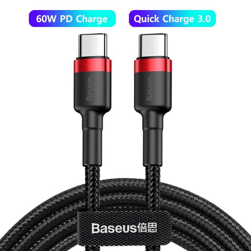 Baseus 100W USB-C vers USB Type C, cordon de charge rapide USB-C 5A, câble TypeC 0,5M/1M/2M