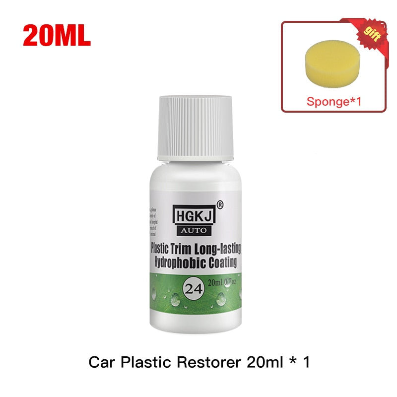 Revitalisant de restauration en plastique Rénovateur en plastique Revêtement durable pour les caoutchoucs de voiture Remise à neuf Propre Brillant Noir Éclat