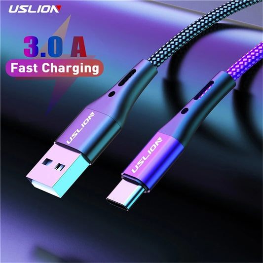 3A USB Type C Cable Wire For Samsung S10 S20, Xiaomi mi 11 Mobile Phone Fast Charging USB C Cable, Type-C Charger, Micro USB Cable