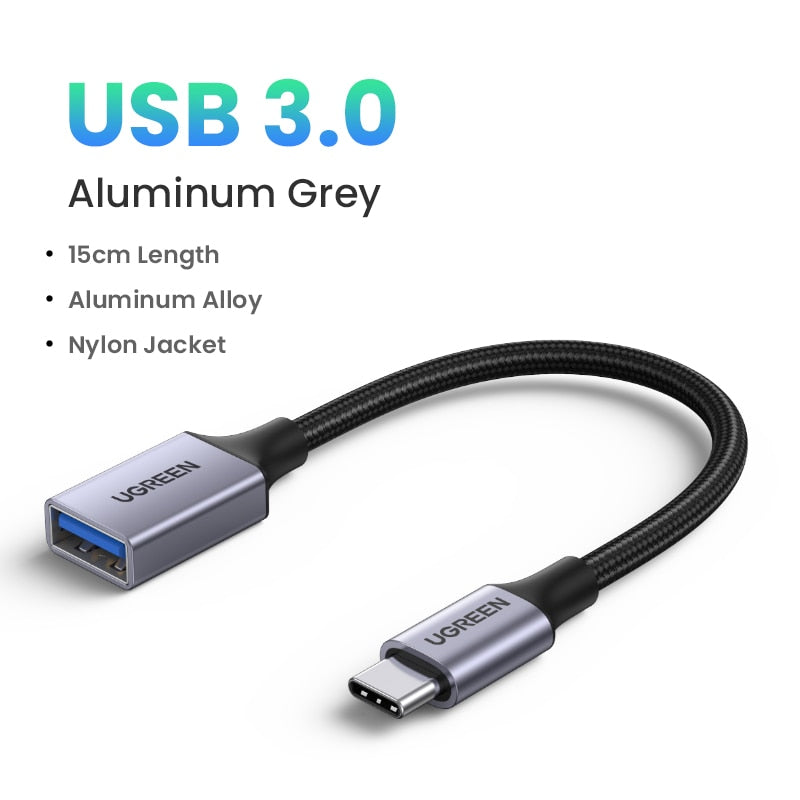 Ugreen USB C vers USB Adaptateur OTG Câble USB Type C Mâle vers USB 3.0 2.0 Femelle Câble Adaptateur pour MacBook Pro Samsung Type-C Adaptateur