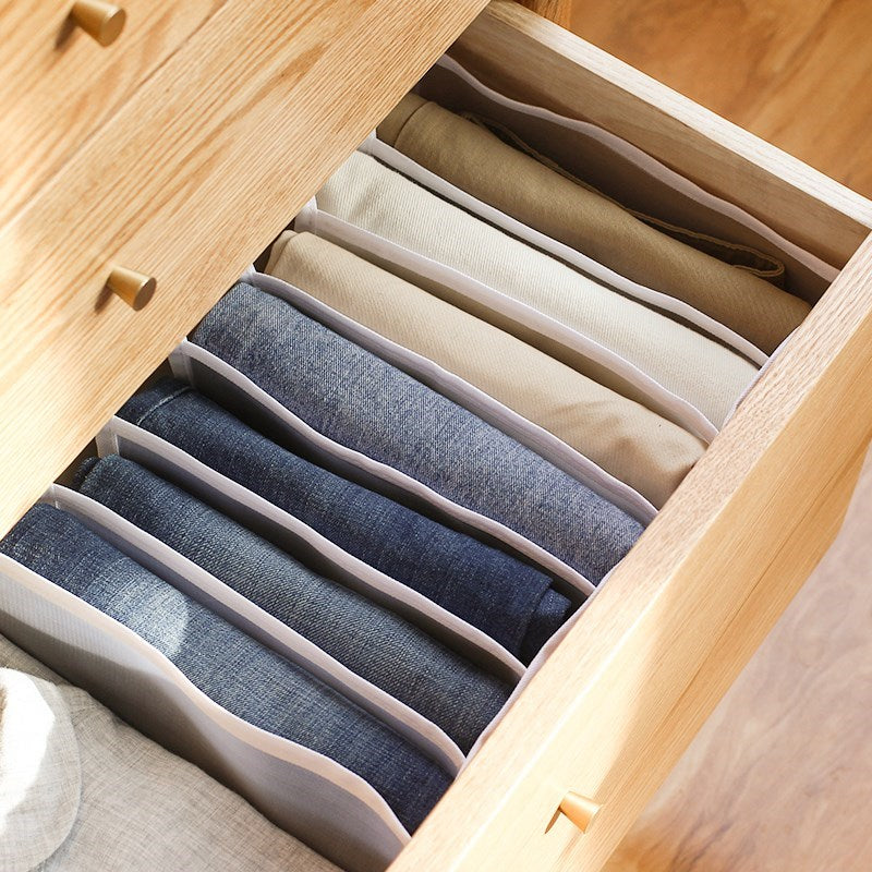 Sweater Clothes Storage Grid Boxes Student Dormitory Wardrobe Closet Drawer Organizer Pants Clothing Separation Box