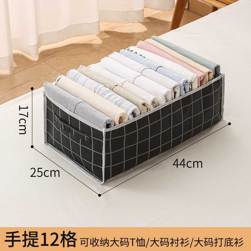 Sweater Clothes Storage Grid Boxes Student Dormitory Wardrobe Closet Drawer Organizer Pants Clothing Separation Box