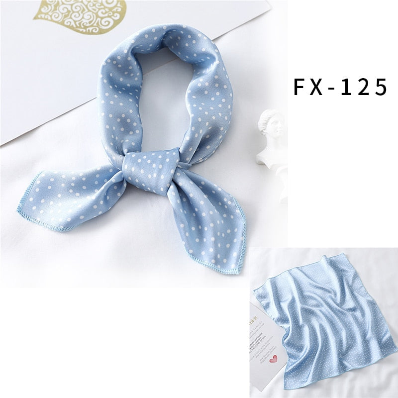 Square Silk Scarf Women Fashion Print Small Neck Scarfs Office Lady Hair Band Foulard Hand Kerchief Female Bandana Shawl