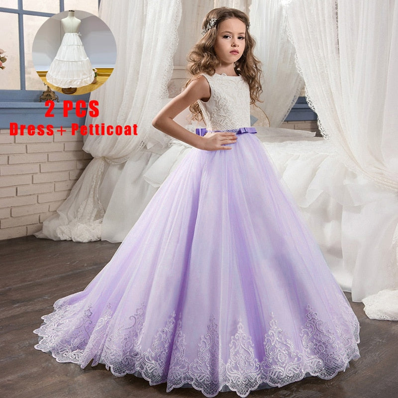 Teen Hochzeit Mädchen Kleid Erstkommunion Kleid für Mädchen Abend Prinzessin Blumenkleid Kinderkleidung Kostüm Vestido 8 -14 Jahre