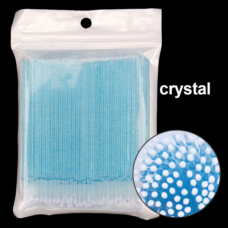 100 pièces/bouteille Extension de cils écouvillons de nettoyage cils ascenseur colle dissolvant applicateurs Microblade maquillage Micro brosses outil