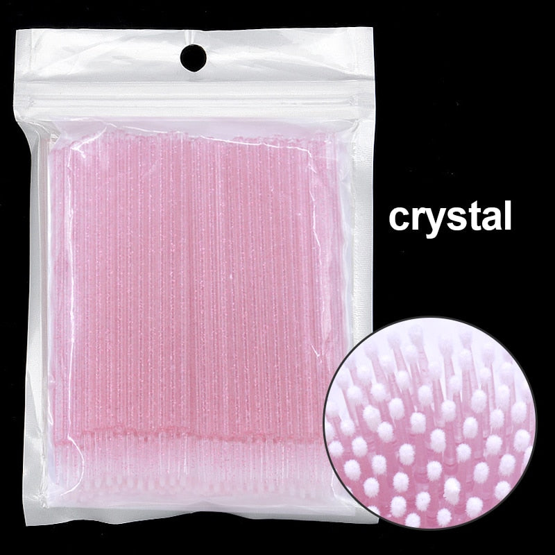 100 pièces/bouteille Extension de cils écouvillons de nettoyage cils ascenseur colle dissolvant applicateurs Microblade maquillage Micro brosses outil