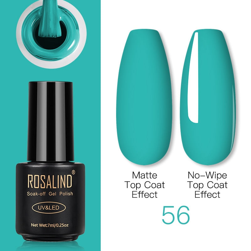 ROSALIND Gel-Nagellack-Lampe, alles für Nägel, Kunstmaniküre mit mattem Basis-Decklack, halbpermanentem Gellak-Nagelgel-Nagellack