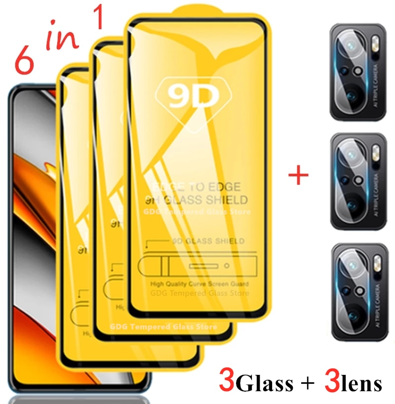 Verre de protection 9D pour Xiaomi Redmi Note 10 8 9 Pro 11 11s 9s 10s 5G Protecteurs d'écran pour Poco X3 Pro NFC F3 M3 M4 F4 Gt Verre