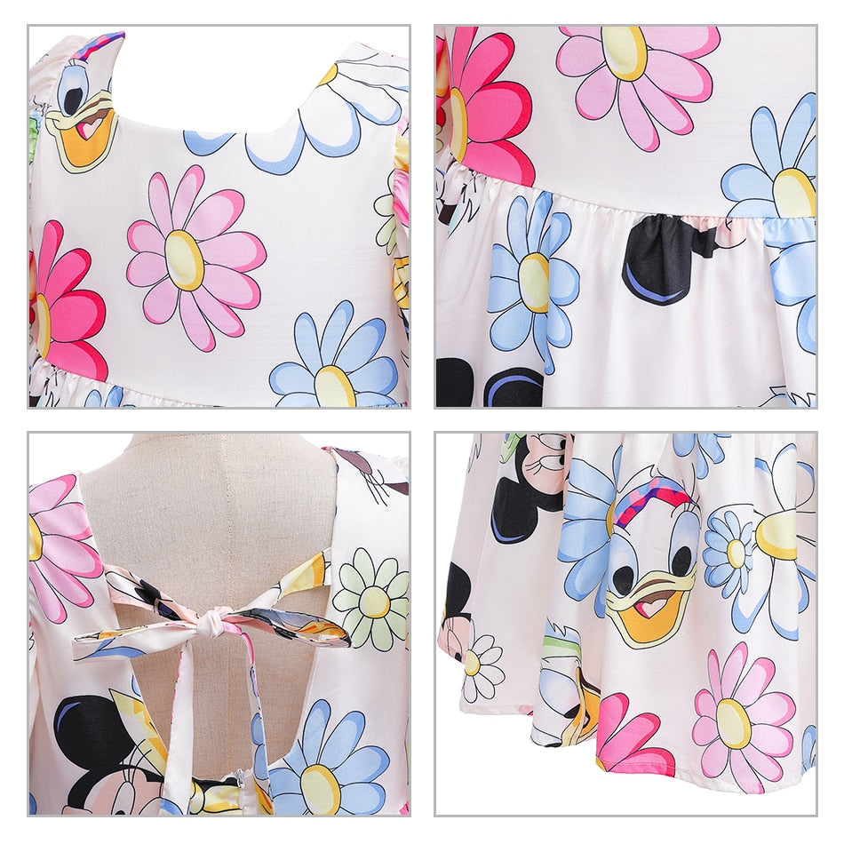 Sommer Baby Mädchen Freizeitkleid Blumen Kinder Kleinkind Minnie Maus Gänseblümchen Cartoon niedliche Prinzessin Kostüme für Mädchen rückenfreie Kleider