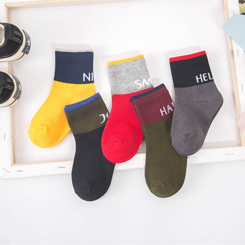 5Pairs Baby Socks Newborn Baby Boy Socks 0-1-3-7 Years Kids Pure Cotton Animal Design Fadeless Soft Children Socks