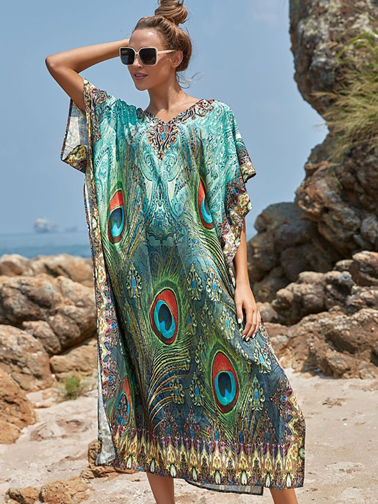 Strand Cover Up Robe Plage Vestido Playa Strand Pareo Badeanzug Cover Up Bademode Badeanzug Frauen Maxi Kleid