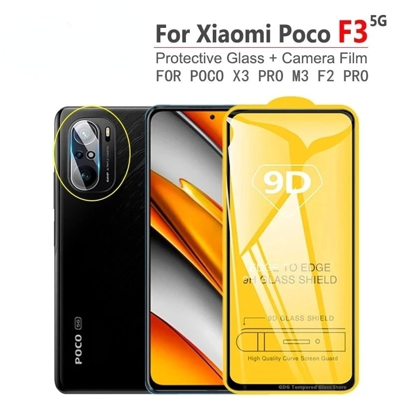 Verre de protection 9D pour Xiaomi Redmi Note 10 8 9 Pro 11 11s 9s 10s 5G Protecteurs d'écran pour Poco X3 Pro NFC F3 M3 M4 F4 Gt Verre