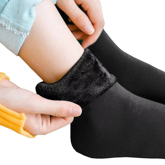 Samt Damen Winter warm verdicken Thermosocken weich lässig einfarbige Socke Wolle Kaschmir Haus Schneestiefel Bodensocke