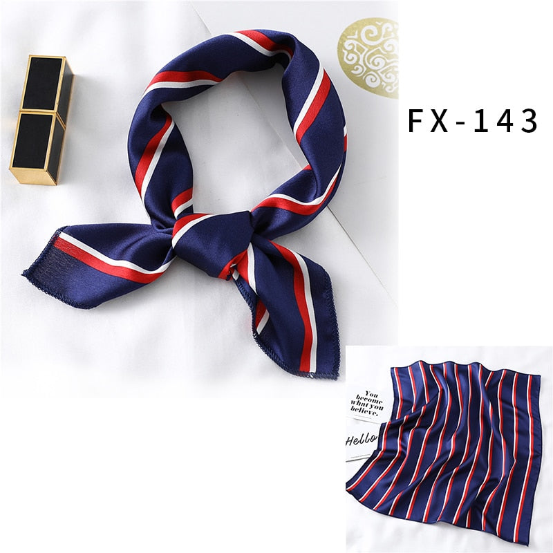 Foulard carré en soie femmes mode impression petit cou écharpes bureau dame bandeau Foulard main foulard femme Bandana châle