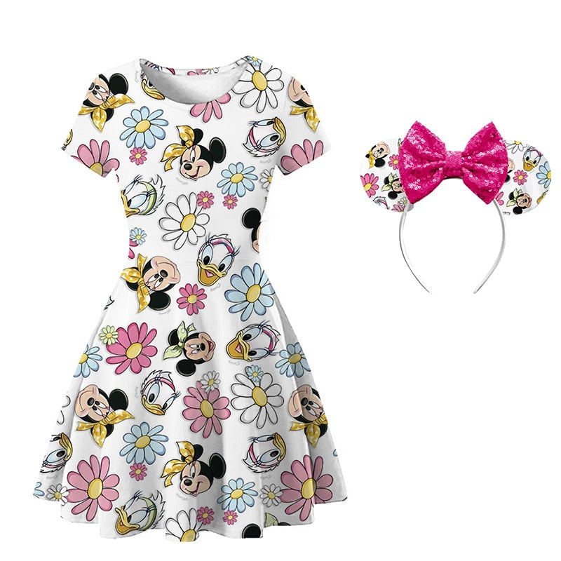 Sommer Baby Mädchen Freizeitkleid Blumen Kinder Kleinkind Minnie Maus Gänseblümchen Cartoon niedliche Prinzessin Kostüme für Mädchen rückenfreie Kleider