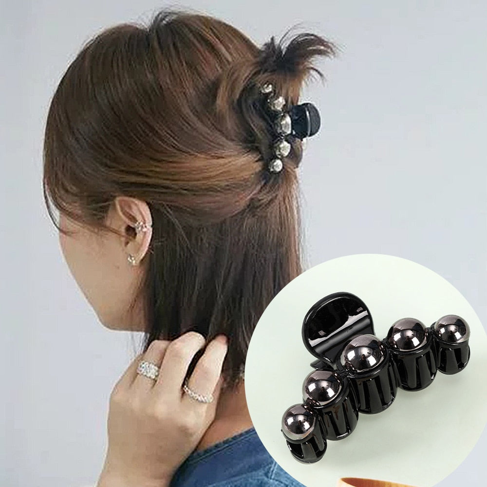 Hyperbole grandes perles acrylique pinces à cheveux grande taille maquillage barrettes de coiffure pour femmes accessoires de cheveux