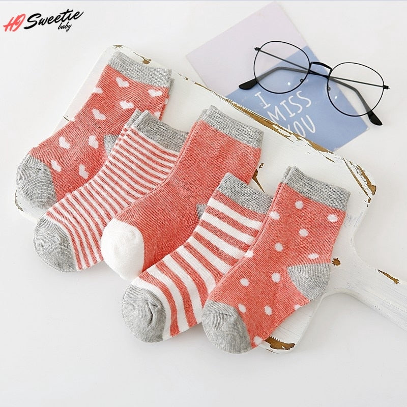 5 paires chaussettes bébé nouveau-né bébé garçon chaussettes 0-1-3-7 ans enfants pur coton Animal Design Fadeless doux enfants chaussettes