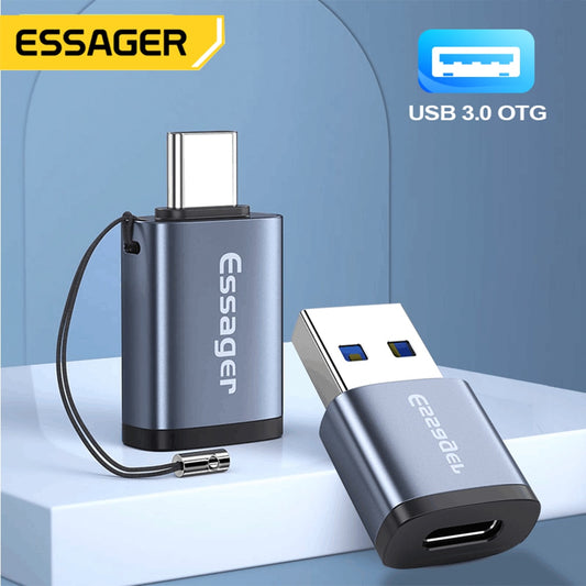 Essager USB 3.0 Type-C OTG Adaptateur Type C USB C Mâle Vers USB Femelle Convertisseur Pour Macbook Xiaomi Samsung S20 USBC OTG Connecteur