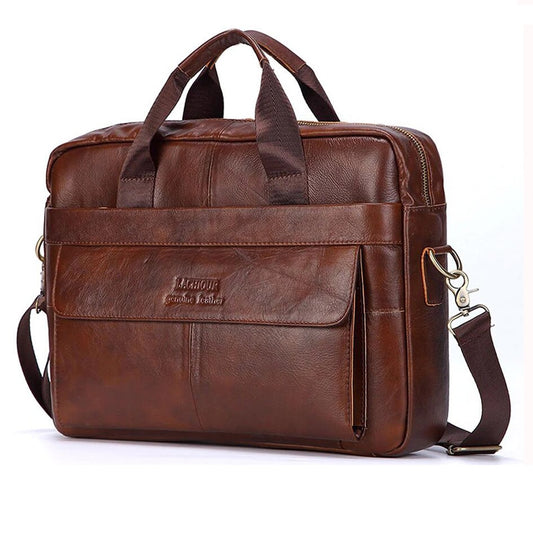 Men Genuine Leather Handbags, Casual Leather Laptop Bags, Male Business Travel Bags, Men's Crossbody Shoulder Bag