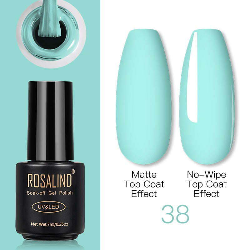 ROSALIND Gel-Nagellack-Lampe, alles für Nägel, Kunstmaniküre mit mattem Basis-Decklack, halbpermanentem Gellak-Nagelgel-Nagellack