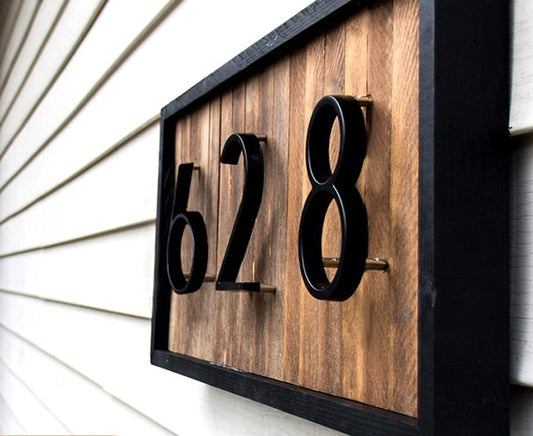 Floating Exterior House Number 5inch Doorplate Letters Metal Address Sign Plate Outdoor Door Plaque Number Dash Slash Sign 0-9