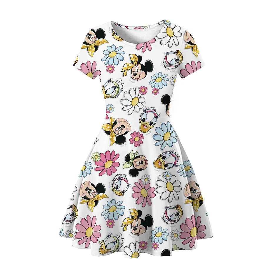 Sommer Baby Mädchen Freizeitkleid Blumen Kinder Kleinkind Minnie Maus Gänseblümchen Cartoon niedliche Prinzessin Kostüme für Mädchen rückenfreie Kleider