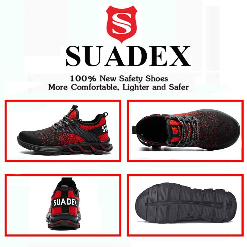 SUADEX Shoes with protection, Breathable, Lightweight, safety shoes anti-stab, anti-slip, working shoes