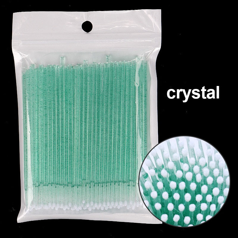 100 pièces/bouteille Extension de cils écouvillons de nettoyage cils ascenseur colle dissolvant applicateurs Microblade maquillage Micro brosses outil