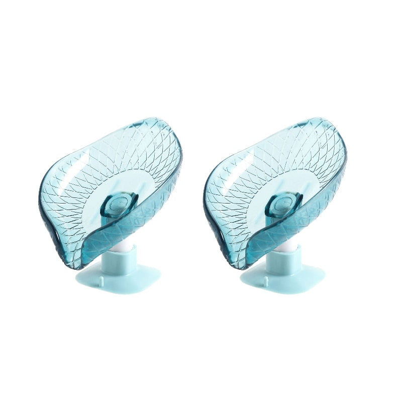 2 pièces ventouse porte-savon pour salle de bain douche Portable feuille porte-savon en plastique éponge plateau pour cuisine salle de bain accessoires