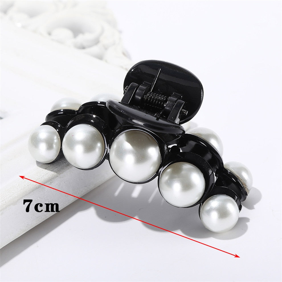 Hyperbole Big Pearls Acrylic Hair Claw Clips Big Size Makeup Hair Styling Barrettes for Women Hair Accessories