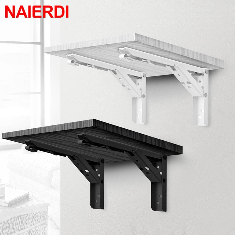 2PCS Triangle Folding Angle Bracket Heavy Support Adjustable Wall Mounted Bench Table Shelf Bracket Furniture Hardware