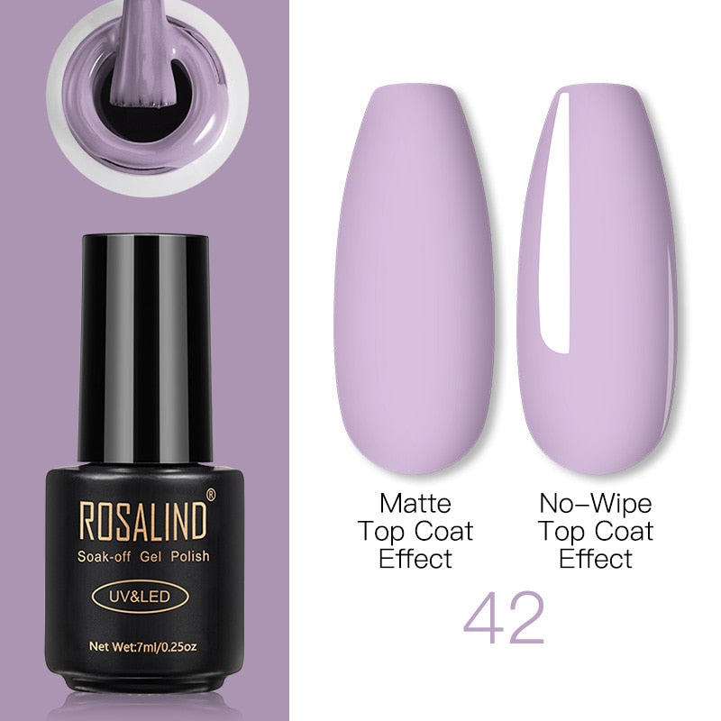 ROSALIND Gel-Nagellack-Lampe, alles für Nägel, Kunstmaniküre mit mattem Basis-Decklack, halbpermanentem Gellak-Nagelgel-Nagellack