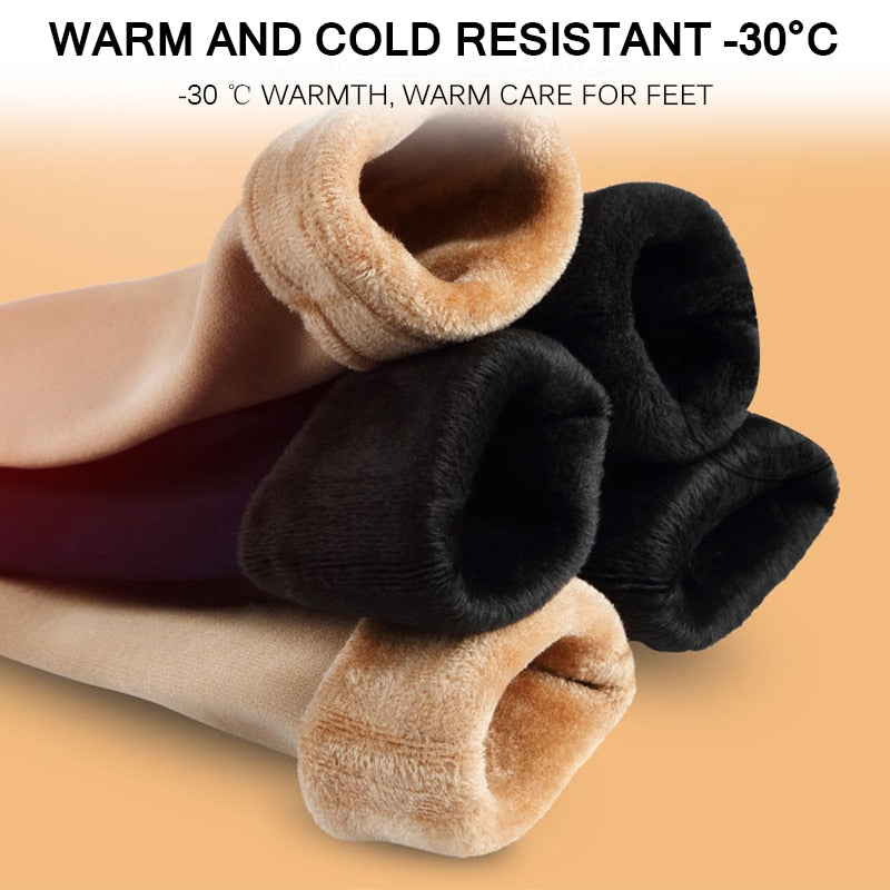 Velvet Women Winter Warm Thicken Thermal Socks Soft Casual Solid Color Sock Wool Cashmere Home Snow Boots Floor Sock