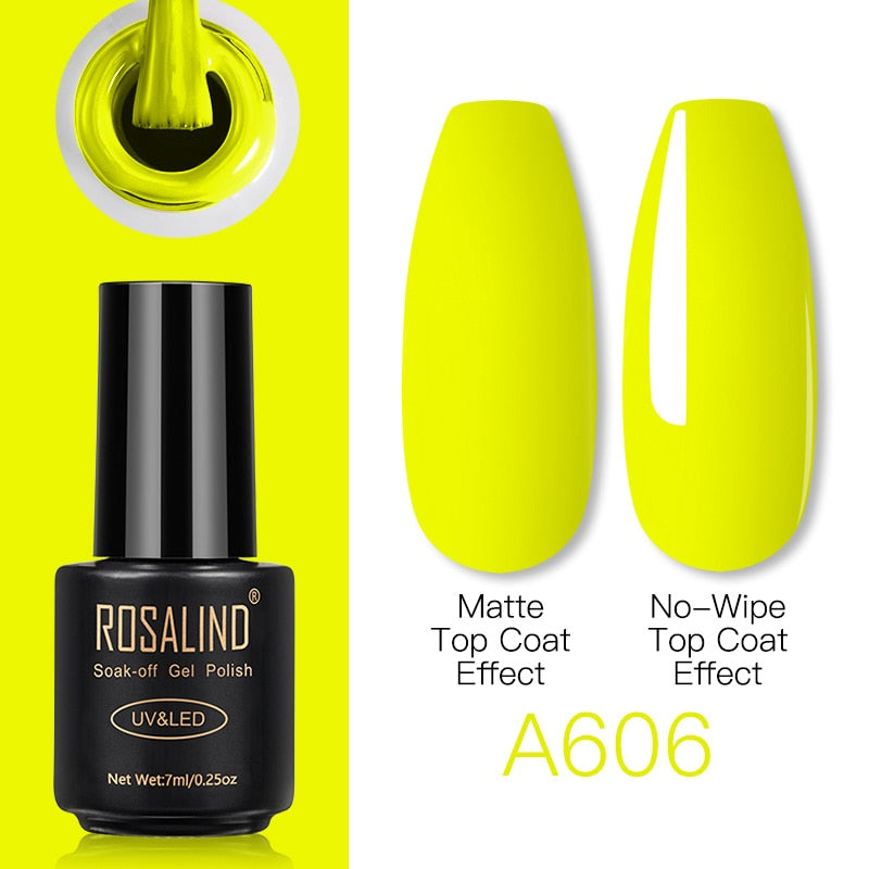 ROSALIND Gel-Nagellack-Lampe, alles für Nägel, Kunstmaniküre mit mattem Basis-Decklack, halbpermanentem Gellak-Nagelgel-Nagellack