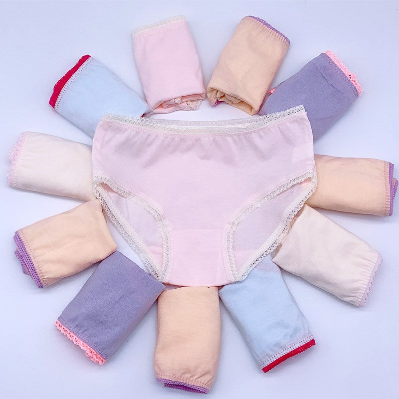 12pc/Lot  Baby Girls Underwear Cotton Panties Kids Short Briefs Children Underpants