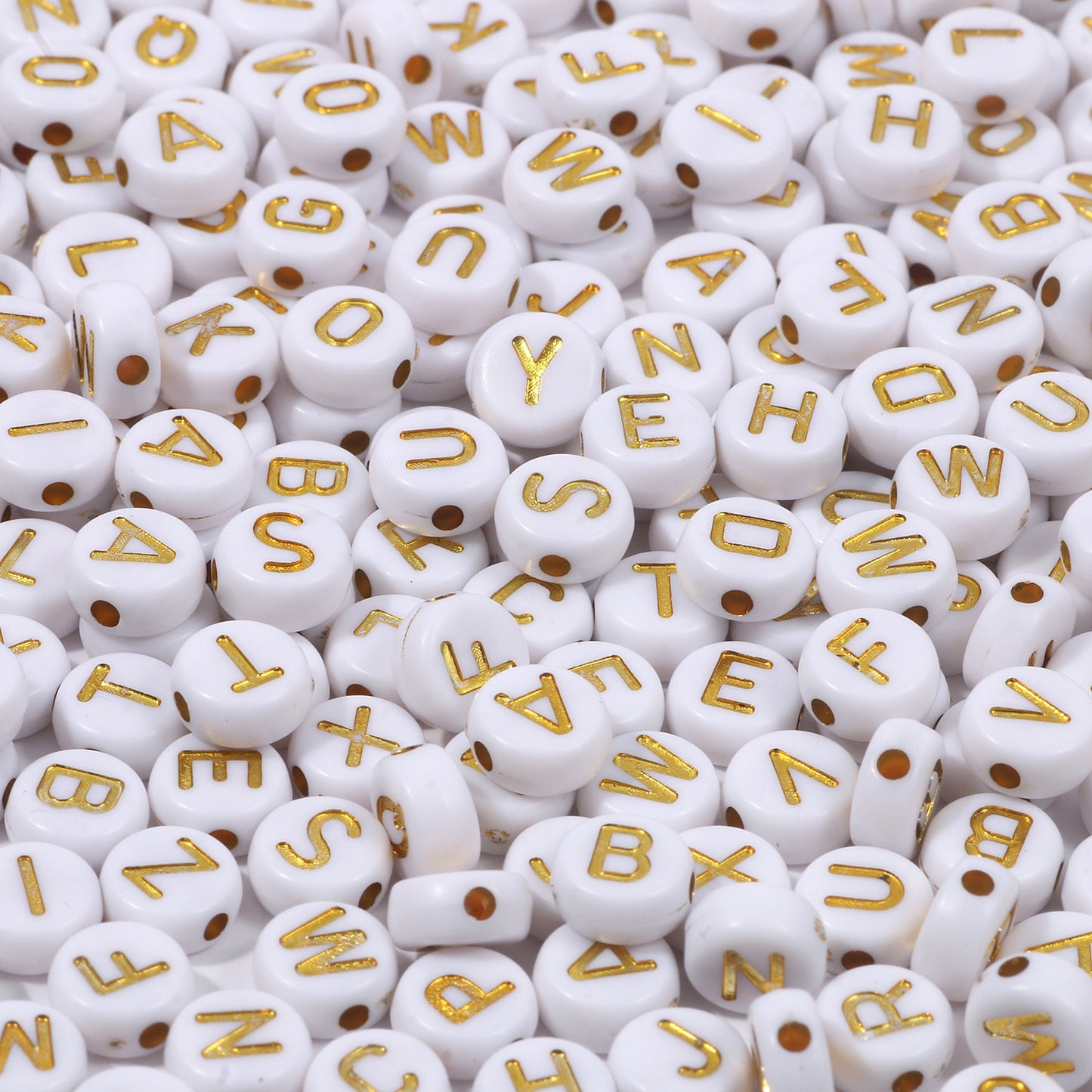 Mixed Color Letter Acrylic Beads Round Flat Alphabet Loose Spacer Beads For Jewelry Making Handmade DIY Bracelet Accessories