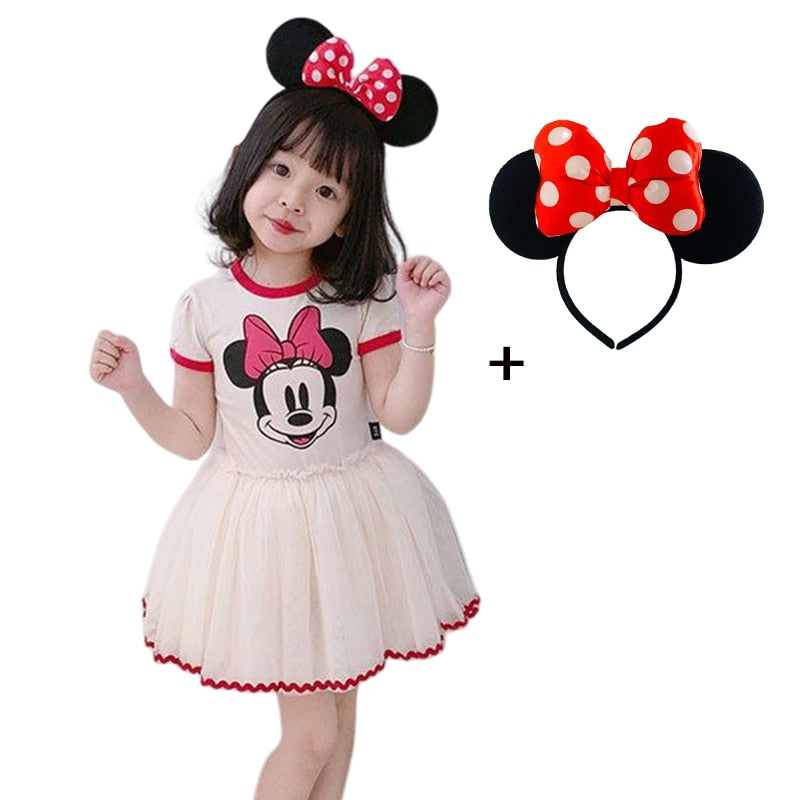 Été bébé fille tenue décontractée Floral enfants enfant en bas âge Minnie Mouse marguerite dessin animé mignon princesse Costumes pour filles robes dos nu